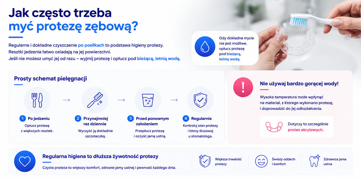 Jak często trzeba myć protezę zębową?